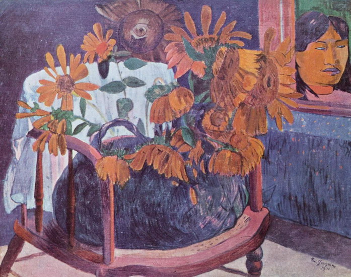 Гоген (Gauguin) Поль : Натюрморт с подсолнухами