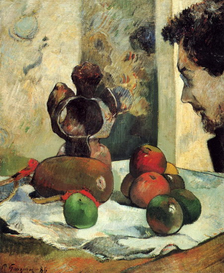 Гоген (Gauguin) Поль : Натюрморт с профилем