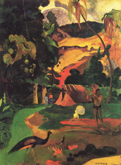 Гоген (Gauguin) Поль : Пейзаж с фавнами