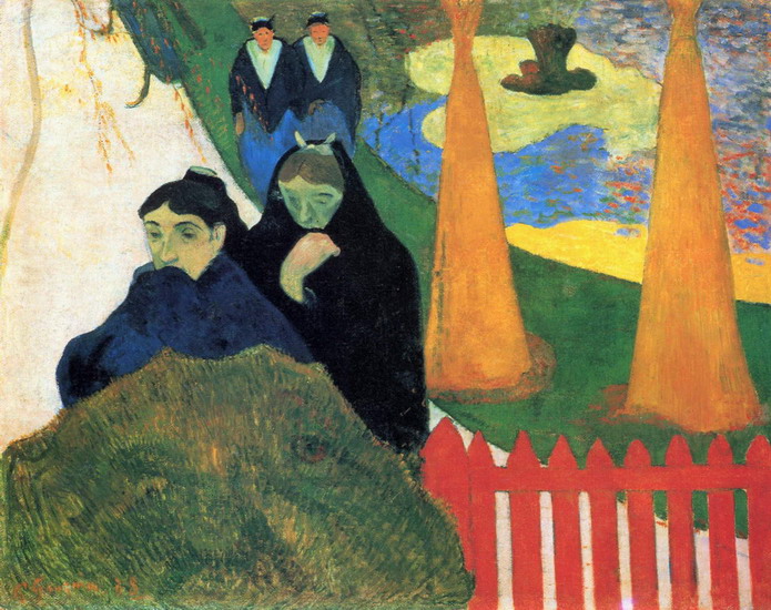 Гоген (Gauguin) Поль : Старые девы бредут по зимнему саду в Арле