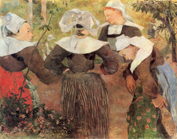 Гоген (Gauguin) Поль : Четыре танцующие бретонки