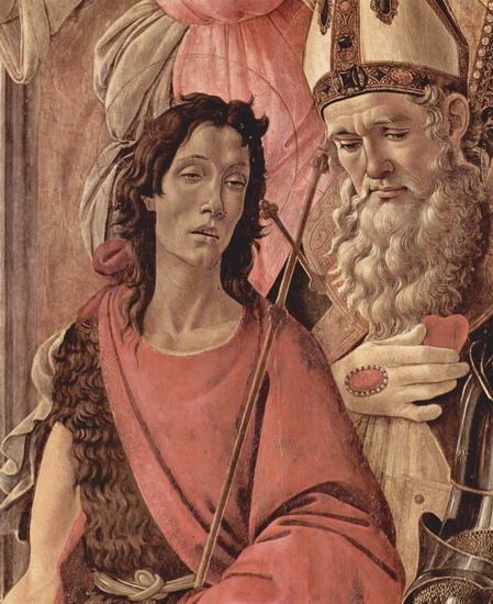 Боттичелли (Botticelli) Сандро (наст. Алессандро Ф: Мадонна на троне. Деталь. Св.Иоанн Креститель и Св. Игнатий