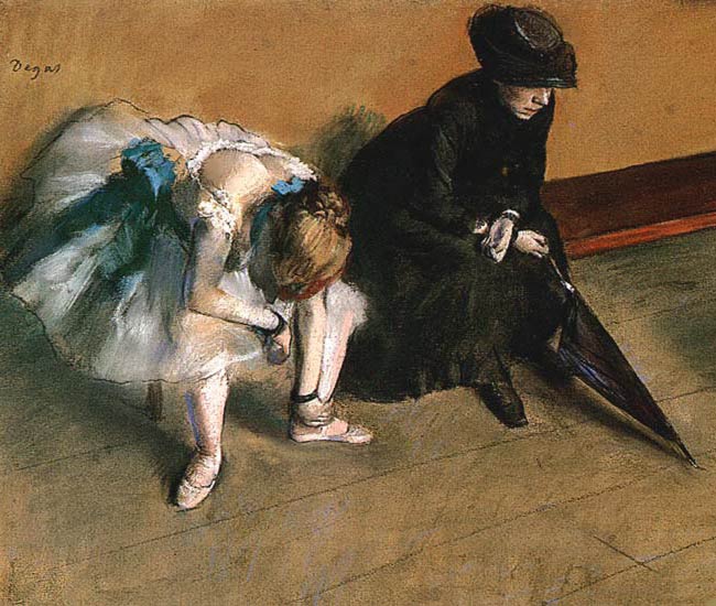 Дега (Degas) Эдгар : Балерина и женщина с зонтом