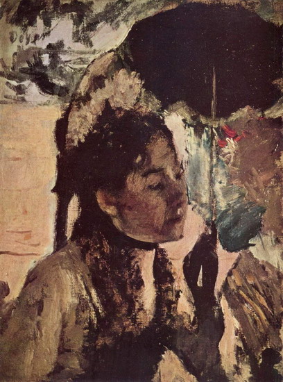 Дега (Degas) Эдгар : В Тюильри. Женщина с зонтиком