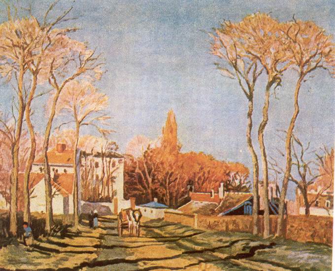 Моне (Monet) Клод: Въезд в деревню Вуазен