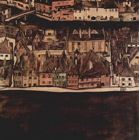 Шилле (Schielle) Эгон : Вид на городок Курмау