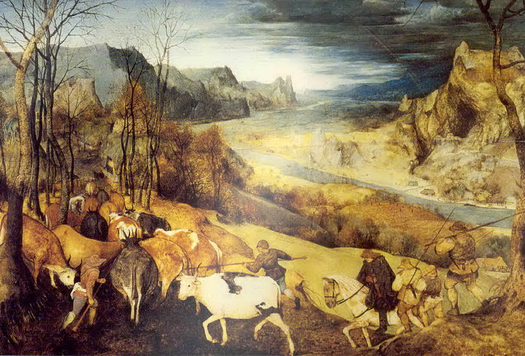 Брейгель (Breughel, Brueghel или Bruegel) Питер, С: Серия Месяцы. Возвращение стада