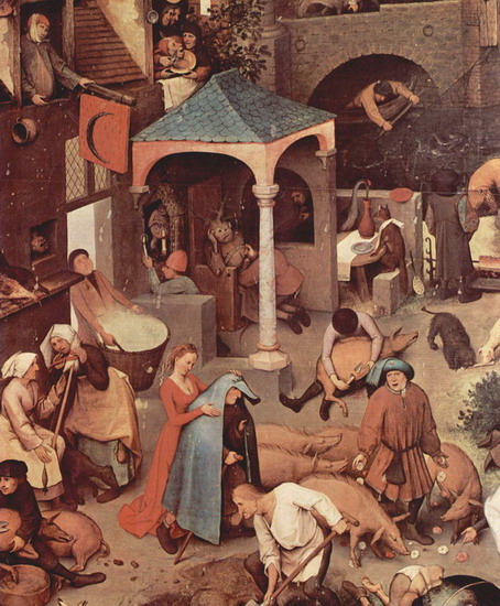 Брейгель (Breughel, Brueghel или Bruegel) Питер, С: Серия Нидерландские пословицы. Фрагмент 2