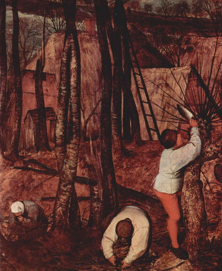 Брейгель (Breughel, Brueghel или Bruegel) Питер, С: Серия Месяцы. Сумеречный день. Февраль или март Фрагмент 3