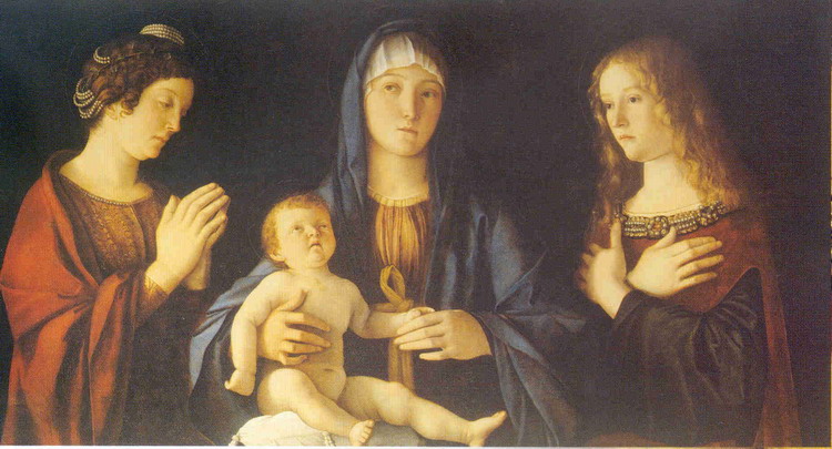 Беллини (Bellini) Джованни, также Джамбеллино : Мадонна с Младенцем и Св.Екатериной и Св.Магдалиной