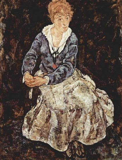 Шилле (Schielle) Эгон : Портрет сидящей Эдит Шилле