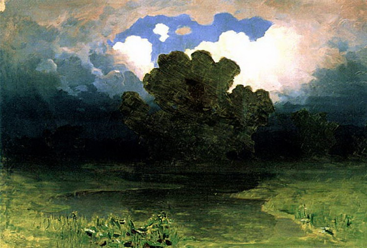 Куинджи Архип Иванович: Лесное озеро. Облако
