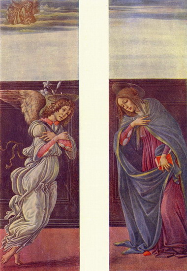 Боттичелли (Botticelli) Сандро (наст. Алессандро Ф: Алтарь страшного суда. Деталь Благовещение