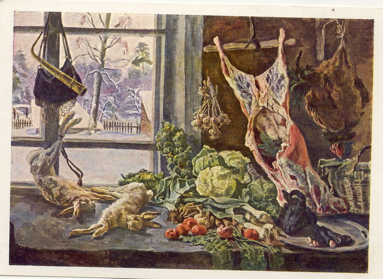 Кончаловский Петр Петрович : Мясо, дичь и овощи у окна