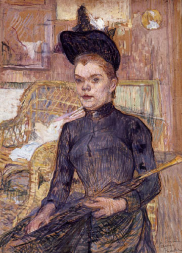 Тулуз-Лотрек (De Toulouse-Lautrec) Анри Мари Раймо: Женщина в черной шляпе. Портрет Берты ла Сурд