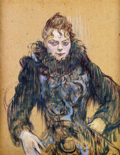 Тулуз-Лотрек (De Toulouse-Lautrec) Анри Мари Раймо: Женщина в черном боа