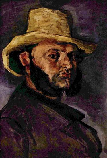 Сезанн Поль: Мужчина в соломенной шляпе. Портрет Бойера