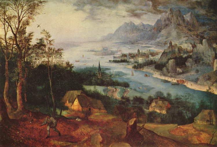 Брейгель (Breughel, Brueghel или Bruegel) Питер, С: Речной пейзаж с сеятелем
