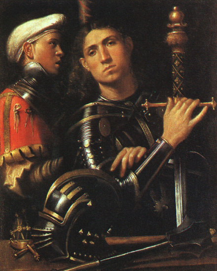 Джорджоне (Giorgione) (наст. имя и фам. Джорджо Ба: Воин со своим оруженосцем