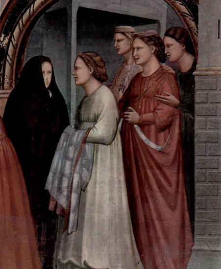 Джотто ди Бондоне (Giotto di Bondone) : Встреча у золотых ворот. Фрагмент