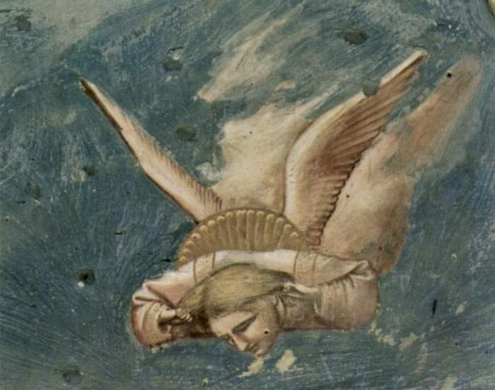 Джотто ди Бондоне (Giotto di Bondone) : Оплакивание Христа. Фрагмент. Скорбящий ангел
