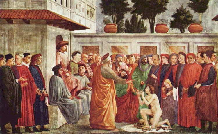 Мазаччо (Masaccio) (наст. имя Томмазо ди Джованни ди Симоне Кассаи, Tomasso di Giovanni di Simone Cassai): Воскрешение Феофила, Сына князя Антиохийского