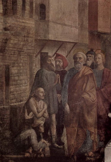 Мазаччо (Masaccio) (наст. имя Томмазо ди Джованни ди Симоне Кассаи, Tomasso di Giovanni di Simone Cassai): Петр исцеляет тенью