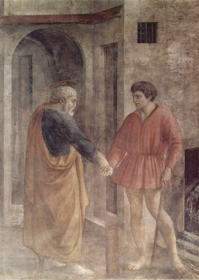Мазаччо (Masaccio) (наст. имя Томмазо ди Джованни ди Симоне Кассаи, Tomasso di Giovanni di Simone Cassai): Петр платит пошлину
