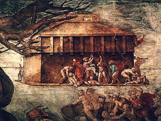 Микеланджело Буонарроти (Michelangelo Buonarroti) : Фрагмент фрески на плафоне Сикстинской капеллы