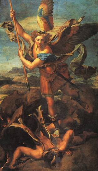 Рафаэль (наст. имя Рафаэлло Санти) (Raffaello Sant: Св.Михаил, повергающий дракона