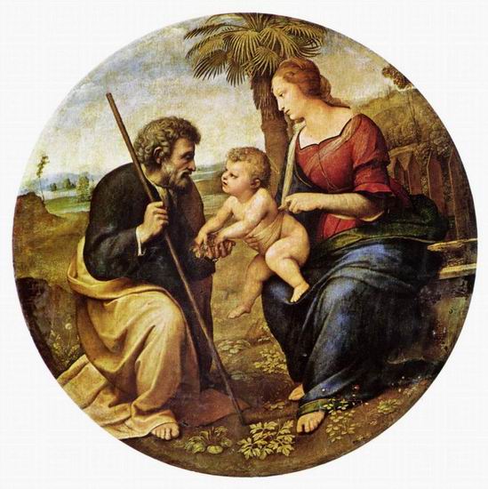 Рафаэль (наст. имя Рафаэлло Санти) (Raffaello Sant: Святое семейство под пальмой