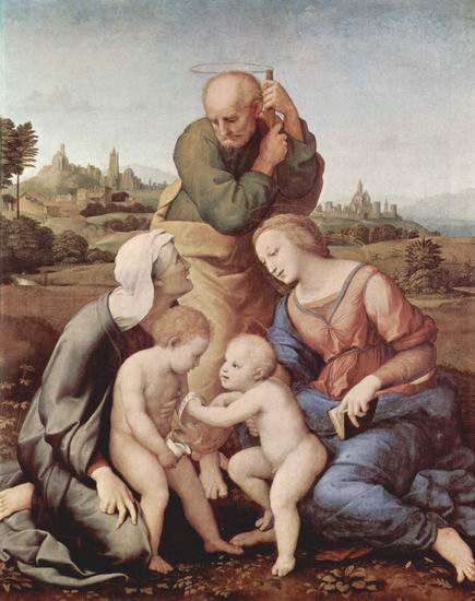 Рафаэль (наст. имя Рафаэлло Санти) (Raffaello Sant: Святое семейство с Елизаветой и Иоанном Крестителем