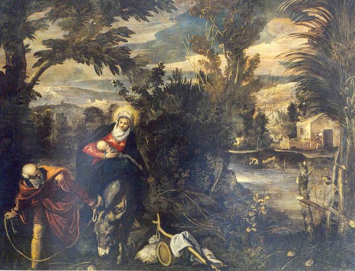Тинторетто (Tintoretto) (наст. фам. Робусти, Robus: Бегство в Египет