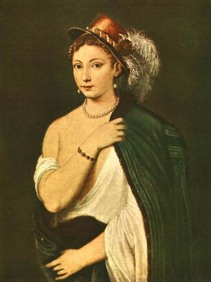 Тициан (Тициано Вечеллио) (Tiziano Vecellio): Портрет молодой женщины