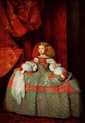 Веласкес  Родригес де Сильва Веласкес (Rodrigez de: Портрет инфанты Маргариты на фоне красных драпировок