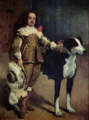Веласкес  Родригес де Сильва Веласкес (Rodrigez de: Придворный карлик с собакой