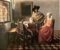 Вермер Делфтский (Vermeer van Delft) Ян : Бокал вина