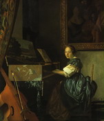 Вермер Делфтский (Vermeer van Delft) Ян : Дама у спинета