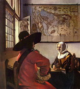 Вермер Делфтский (Vermeer van Delft) Ян : Офицер и девушка