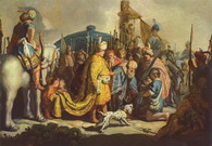 Рембрандт Харменс ван Рейн: Давид с головой Голиафа перед Саулом