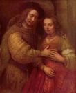 Рембрандт Харменс ван Рейн: Еврейская невеста. Фрагмент