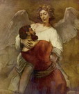 Рембрандт Харменс ван Рейн: Иаков борется с ангелом