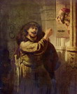 Рембрандт Харменс ван Рейн: Самсон угрожает своему тестю