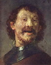 Рембрандт Харменс ван Рейн: Смеющийся мужчина в стальном нагруднике