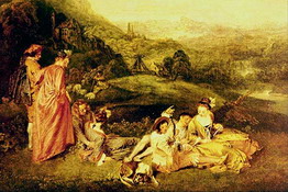 Ватто (Watteau) (Жан) Антуан : Влюбленные на отдыхе