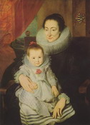 Ван Дейк: Портрет Марии Клариссы, супруги Яна Вовериуса, с ребенком