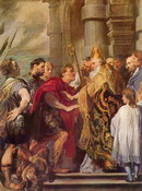Ван Дейк: Св. Амвросий и император Феодосий