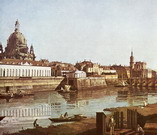 Каналетто (Canaletto) (собств. Каналь, Canal) Джов: Вид Дрездена с правого берега Лабы в сторону моста Августа
