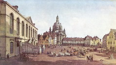 Каналетто (Canaletto) (собств. Каналь, Canal) Джов: Вид Нового рынка в Дрездене