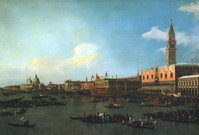 Каналетто (Canaletto) (собств. Каналь, Canal) Джов: Буцентавр готоаится к отплыть от мола в день Вознесения